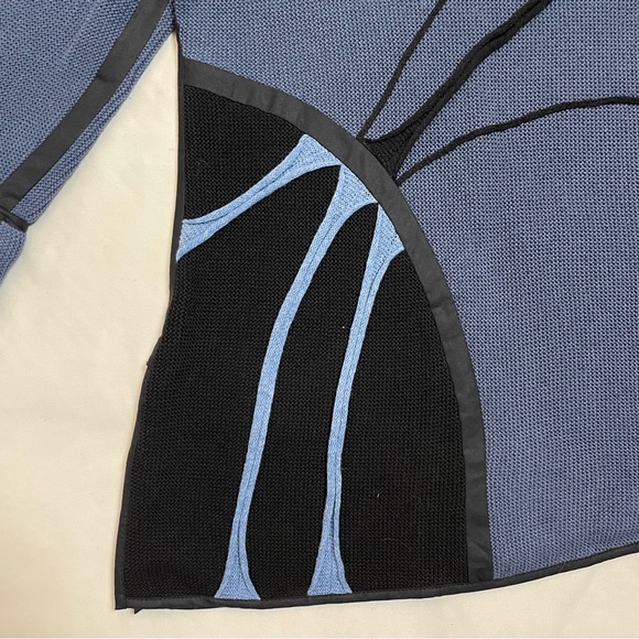 New Jaskar Sweater Blue Black Cotton Blend European Sweater Size L - Picture 10 of 14